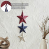 Mayflower Market Wall Hanging Painted Metal RWB Stars Wall Hanging w/ Jute Twine 20x8x1