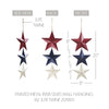 Mayflower Market Wall Hanging Painted Metal RWB Stars Wall Hanging w/ Jute Twine 20x8x1