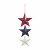 Mayflower Market Wall Hanging Painted Metal RWB Stars Wall Hanging w/ Jute Twine 20x8x1