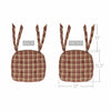 Oak & Asher Chair Pad Beckham Red Black Tan Plaid Chair Pad with Ties - 15.5x17 Rustic Farmhouse Stuffed Seat Cushion