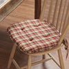 Oak & Asher Chair Pad Beckham Red Black Tan Plaid Chair Pad with Ties - 15.5x17 Rustic Farmhouse Stuffed Seat Cushion