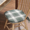 Oak & Asher Chair Pad Deep Moss Green Plaid Cotton Chair Pad - 15.5x17 Cushioned Seat Cushion - VHC Brands