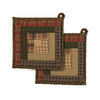 Oak & Asher Pot Holder Tea Cabin Pot Holder Patchwork Set of 2 8x8