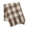 Oak & Asher Throw Cocoa Brown Woven Check Throw Blanket with Fringe 50x60