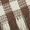 Oak & Asher Throw Cocoa Brown Woven Check Throw Blanket with Fringe 50x60