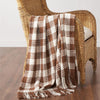 Oak & Asher Throw Dark Amber Woven Check Throw Blanket with Fringe 50x60