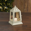 Metal Lantern Antique White Tealight Holder 7x4.5x4.5 - The Village Country Store 