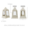 Metal Lantern Antique White Tealight Holder 7x4.5x4.5 - The Village Country Store 