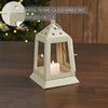 Metal Lantern Antique White Tealight Holder 7x4.5x4.5 - The Village Country Store 