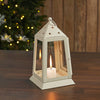 Metal Lantern Antique White Tealight Holder 9x5x5 - The Village Country Store 