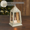 Metal Lantern Antique White Tealight Holder 9x5x5 - The Village Country Store 