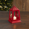 Metal Lantern Barn Red Tealight Holder 7x4.5x4.5 - The Village Country Store 