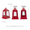 Metal Lantern Barn Red Tealight Holder 7x4.5x4.5 - The Village Country Store 