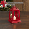 Metal Lantern Barn Red Tealight Holder 7x4.5x4.5 - The Village Country Store 