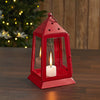 Metal Lantern Barn Red Tealight Holder 9x5x5 - The Village Country Store 