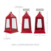 Metal Lantern Barn Red Tealight Holder 9x5x5 - The Village Country Store 