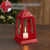 Metal Lantern Barn Red Tealight Holder 9x5x5 - The Village Country Store 