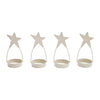 Star Tealight Holder Antique White Set of 4 4x1.75x1.75 - The Village Country Store 