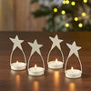 Star Tealight Holder Antique White Set of 4 4x1.75x1.75 - The Village Country Store 