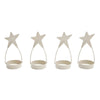 Star Tealight Holder Antique White Set of 4 4x1.75x1.75 - The Village Country Store 