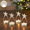 Star Tealight Holder Antique White Set of 4 4x1.75x1.75 - The Village Country Store 