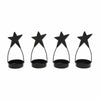 Star Tealight Holder Black Set of 4 4x1.75x1.75 - The Village Country Store 