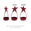 Star Tealight Holder Burgundy Set of 4 4x1.75x1.75 - The Village Country Store 