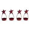 Star Tealight Holder Burgundy Set of 4 4x1.75x1.75 - The Village Country Store 