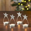 Star Tealight Holder Galvanized Set of 4 4x1.75x1.75 - The Village Country Store 