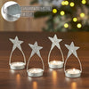 Star Tealight Holder Galvanized Set of 4 4x1.75x1.75 - The Village Country Store 