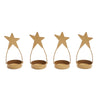 Star Tealight Holder Gold Set of 4 4x1.75x1.75 - The Village Country Store 