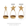 Star Tealight Holder Gold Set of 4 4x1.75x1.75 - The Village Country Store 