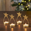 Star Tealight Holder Gold Set of 4 4x1.75x1.75 - The Village Country Store 