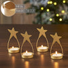 Star Tealight Holder Gold Set of 4 4x1.75x1.75 - The Village Country Store 