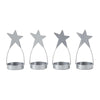 Star Tealight Holder Silver Set of 4 4x1.75x1.75 - The Village Country Store 