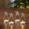 Star Tealight Holder Silver Set of 4 4x1.75x1.75 - The Village Country Store 