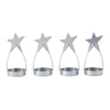 Star Tealight Holder Silver Set of 4 4x1.75x1.75 - The Village Country Store 