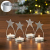 Star Tealight Holder Silver Set of 4 4x1.75x1.75 - The Village Country Store 