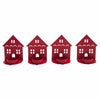 Tealight Holder House Barn Red Set of 4 4.5x3.75x2.25 - The Village Country Store 