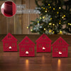 Tealight Holder House Barn Red Set of 4 4.5x3.75x2.25 - The Village Country Store 