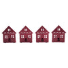 Tealight Holder House Burgundy Set of 4 4.5x3.75x2.25 - The Village Country Store 