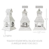 Tealight Holder Metal Village House A Antique White 9.5x5.5x5.5 - The Village Country Store 