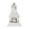 Tealight Holder Metal Village House A Antique White 9.5x5.5x5.5 - The Village Country Store 