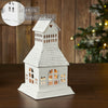 Tealight Holder Metal Village House A Antique White 9.5x5.5x5.5 - The Village Country Store 