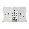 Tealight Holder Metal Village House B Antique White 6.75x10.5x5.5 - The Village Country Store 