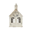 Tealight Holder Metal Village House C Antique Cream 9x5x5 - The Village Country Store 