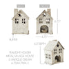 Tealight Holder Metal Village House D Antique Cream 6.75x4.75x4.5 - The Village Country Store 