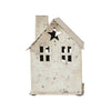 Tealight Holder Metal Village House D Antique Cream 6.75x4.75x4.5 - The Village Country Store 