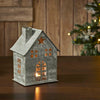 Tealight Holder Metal Village House E Antique Grey 2.75x2.75x2 - The Village Country Store 