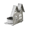 Tealight Holder Metal Village House H Antique Grey 7.25x5.5x4.75 - The Village Country Store 